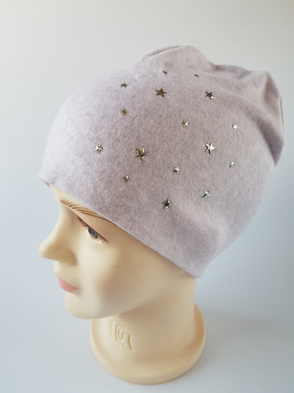Kids Cotton Hat with Stars Studs