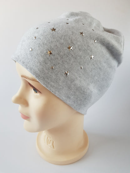 Kids Cotton Hat with Stars Studs
