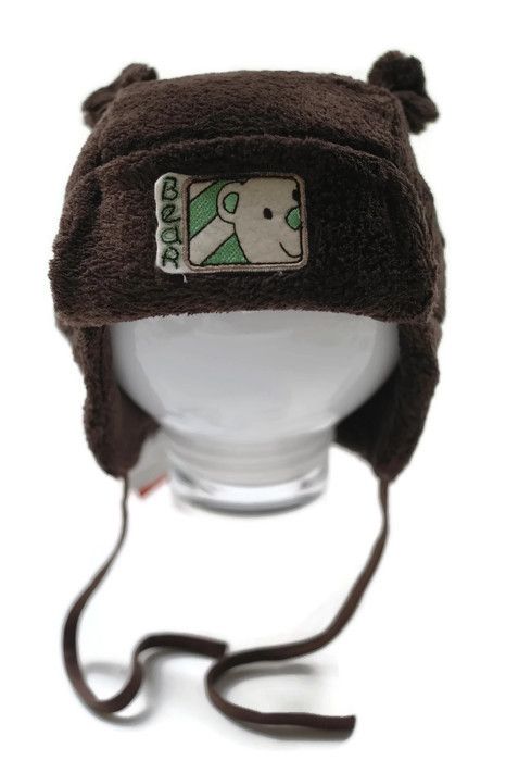 Winter hat for  boys with ties Polar Bear