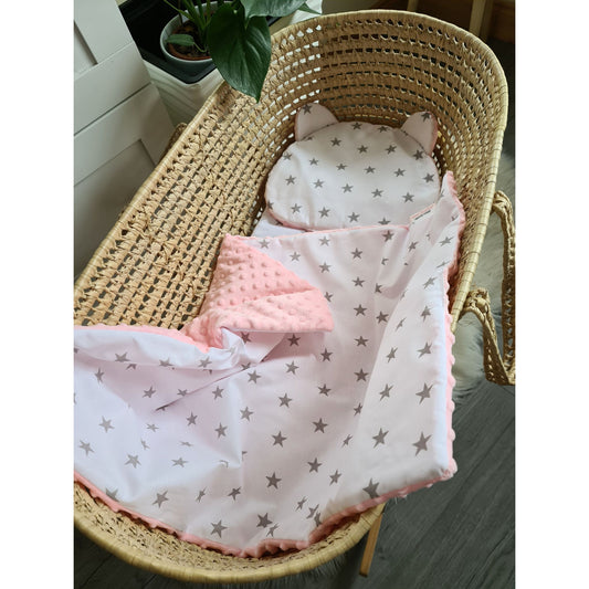 evcushy quilt and pillow for newborn pink cosy fleece blanket cotton side stars