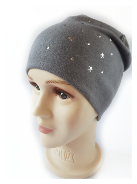 Kids Cotton Hat with Stars Studs