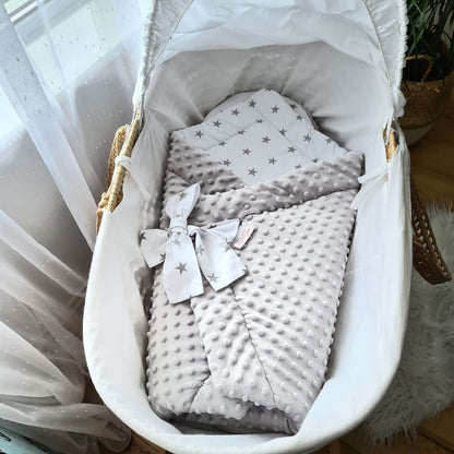 Grey-Stars Swaddle Blanket Newborn