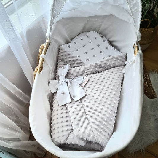 Grey-Stars Swaddle Blanket Newborn